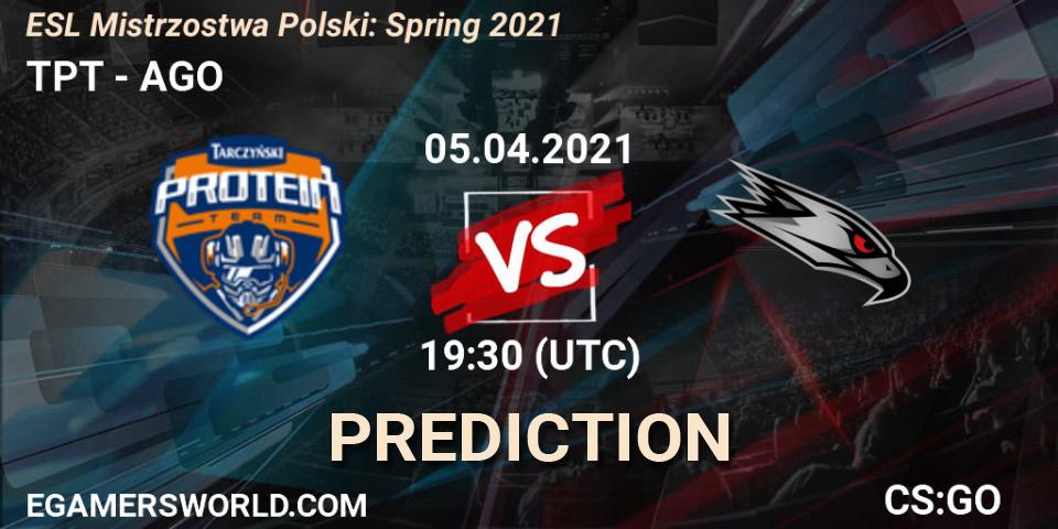 TPT - AGO: Maç tahminleri. 05.04.2021 at 17:30, Counter-Strike (CS2), ESL Mistrzostwa Polski: Spring 2021