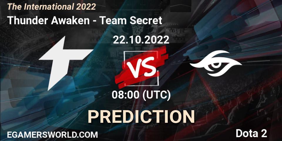 Thunder Awaken - Team Secret: Maç tahminleri. 22.10.22, Dota 2, The International 2022
