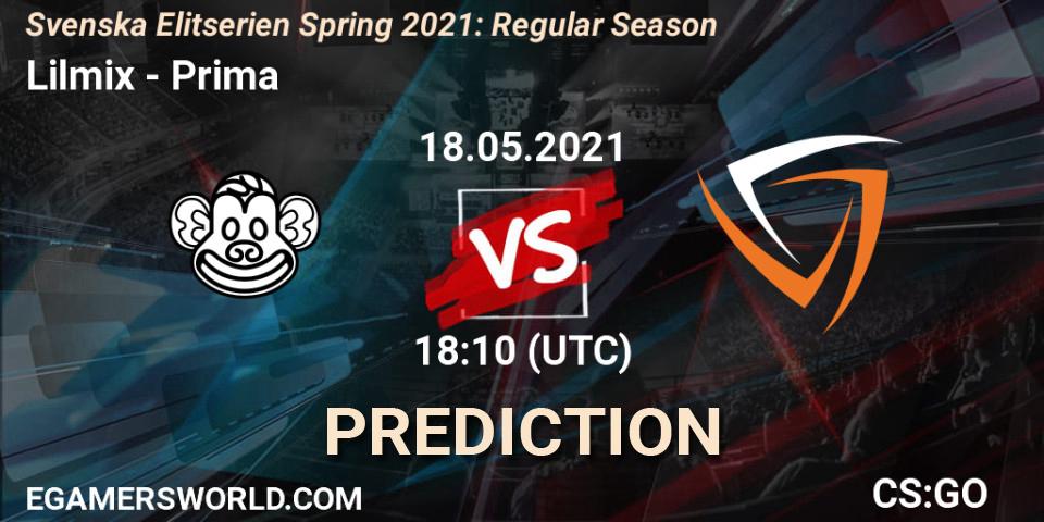 Lilmix - Prima: Maç tahminleri. 18.05.2021 at 18:10, Counter-Strike (CS2), Svenska Elitserien Spring 2021: Regular Season