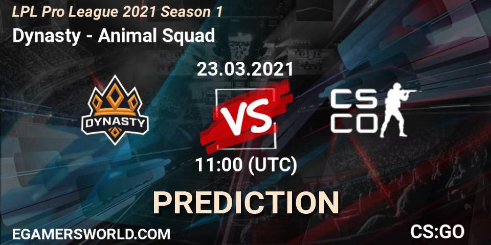 Dynasty - Animal Squad: Maç tahminleri. 23.03.2021 at 10:40, Counter-Strike (CS2), LPL Pro League 2021 Season 1