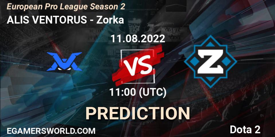 ALIS VENTORUS - Zorka: Maç tahminleri. 11.08.2022 at 11:46, Dota 2, European Pro League Season 2