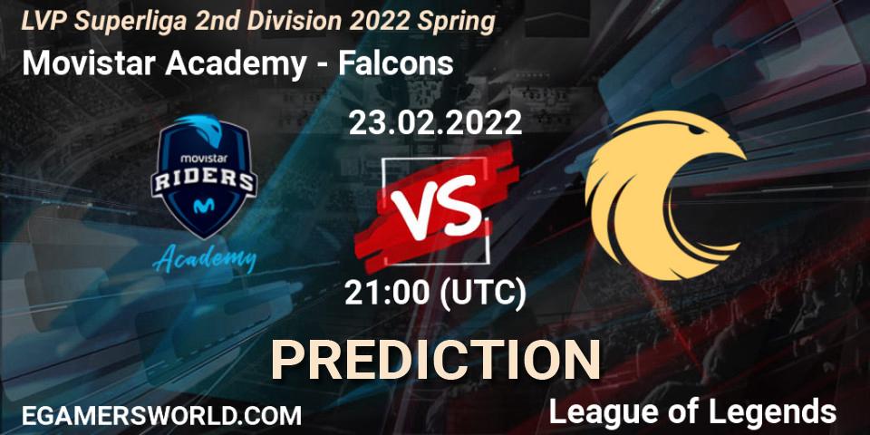 Movistar Academy - Falcons: Maç tahminleri. 23.02.2022 at 17:00, LoL, LVP Superliga 2nd Division 2022 Spring