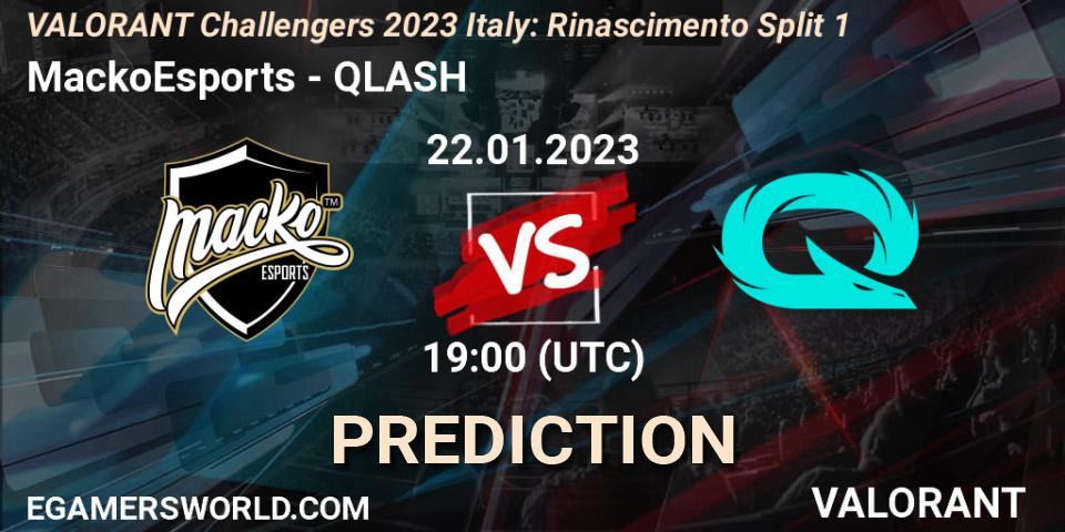 MackoEsports - QLASH: Maç tahminleri. 22.01.2023 at 19:30, VALORANT, VALORANT Challengers 2023 Italy: Rinascimento Split 1