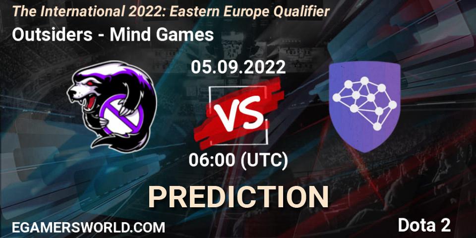 Outsiders - Mind Games: Maç tahminleri. 05.09.2022 at 06:00, Dota 2, The International 2022: Eastern Europe Qualifier