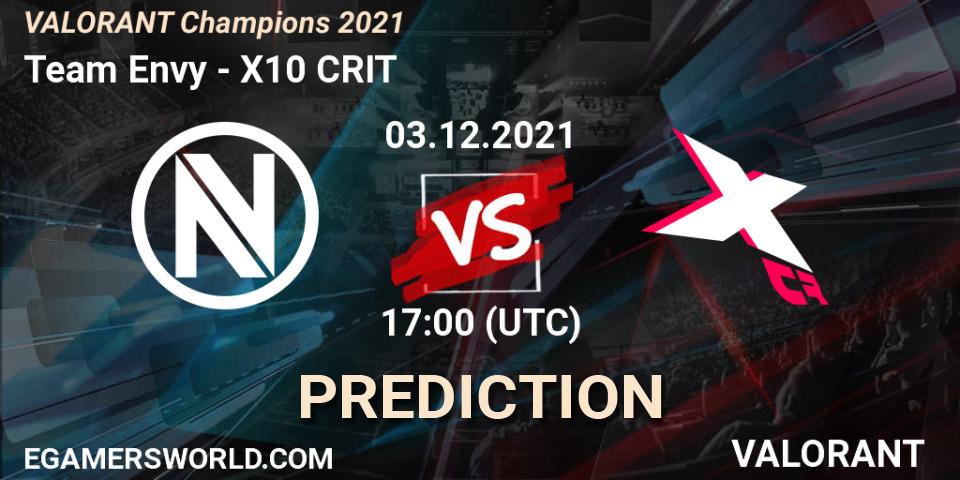 Team Envy - X10 CRIT: Maç tahminleri. 03.12.2021 at 21:30, VALORANT, VALORANT Champions 2021