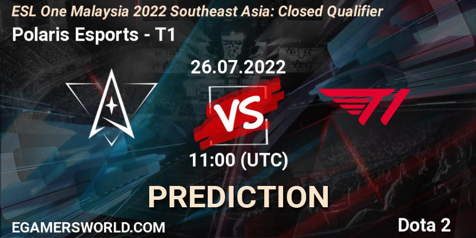 Polaris Esports - T1: Maç tahminleri. 26.07.2022 at 11:01, Dota 2, ESL One Malaysia 2022 Southeast Asia: Closed Qualifier