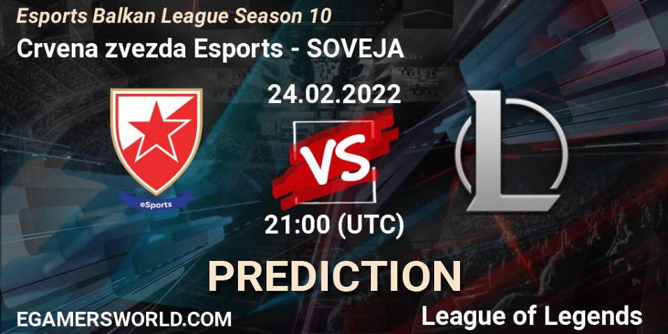 Crvena zvezda Esports - SOVEJA: Maç tahminleri. 24.02.2022 at 21:00, LoL, Esports Balkan League Season 10