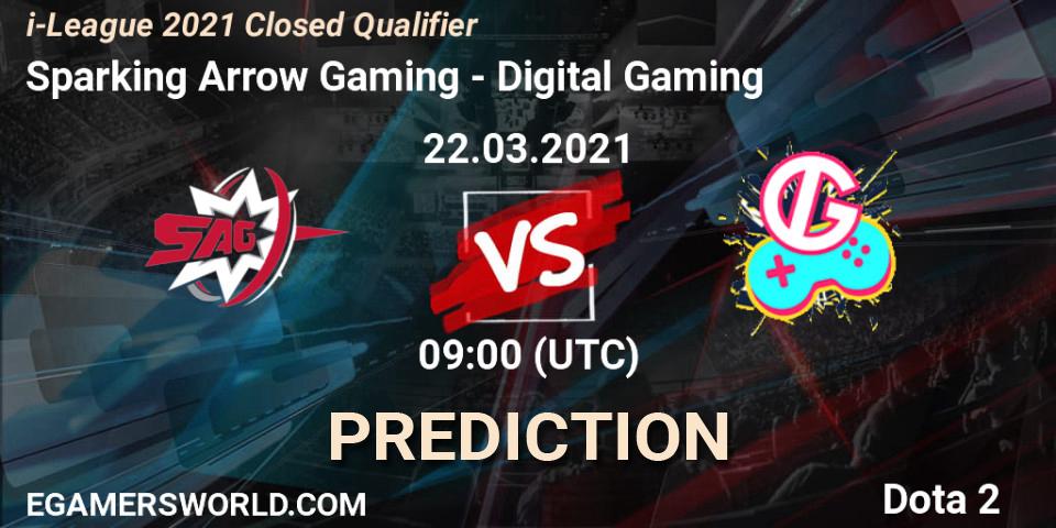 Sparking Arrow Gaming - Digital Gaming: Maç tahminleri. 22.03.2021 at 09:11, Dota 2, i-League 2021 Closed Qualifier