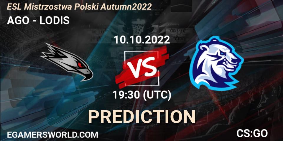 AGO - LODIS: Maç tahminleri. 10.10.2022 at 19:30, Counter-Strike (CS2), ESL Mistrzostwa Polski Autumn 2022