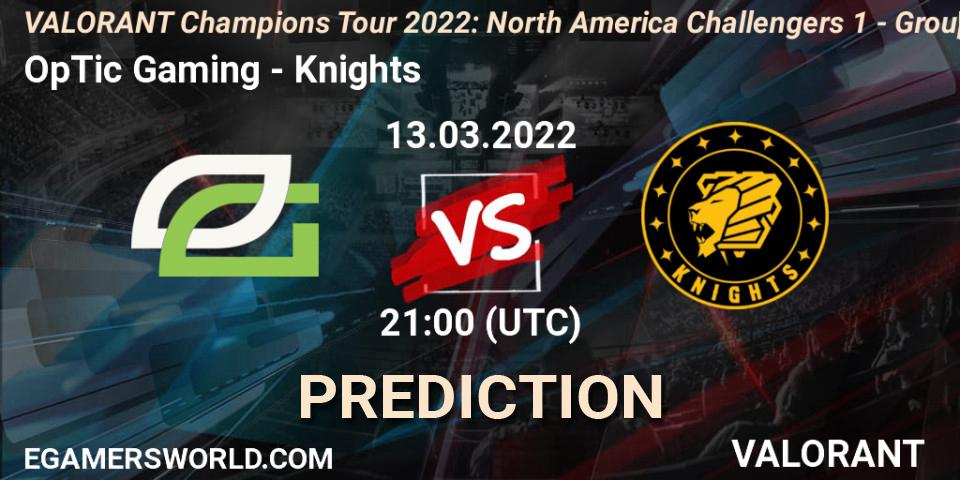 OpTic Gaming - Knights: Maç tahminleri. 13.03.2022 at 23:00, VALORANT, VCT 2022: North America Challengers 1 - Group Stage
