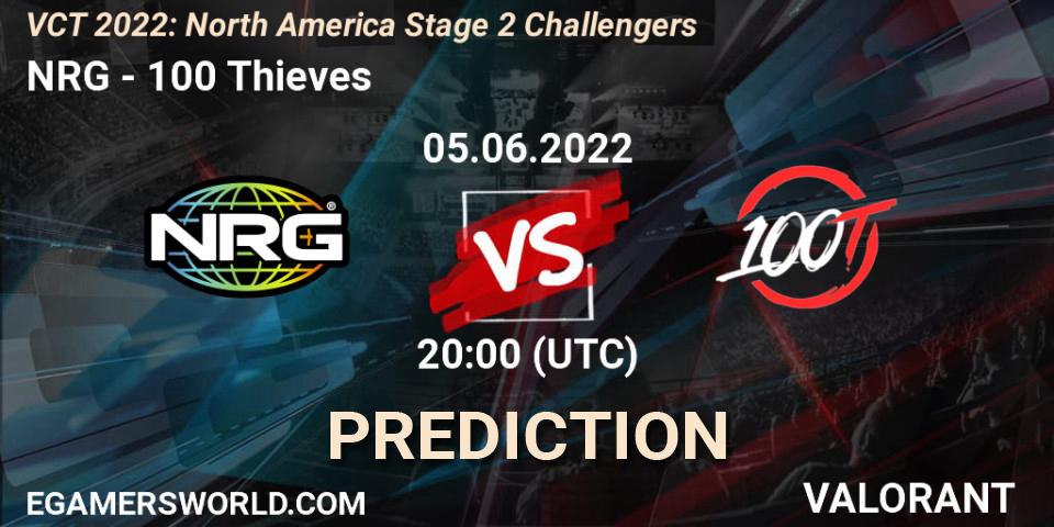 NRG - 100 Thieves: Maç tahminleri. 05.06.2022 at 20:00, VALORANT, VCT 2022: North America Stage 2 Challengers