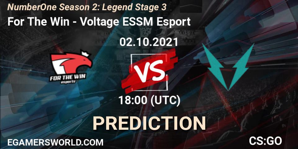 For The Win - Voltage ESSM Esport: Maç tahminleri. 02.10.2021 at 18:00, Counter-Strike (CS2), NumberOne Season 2: Legend Stage 3