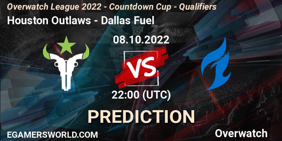 Houston Outlaws - Dallas Fuel: Maç tahminleri. 08.10.22, Overwatch, Overwatch League 2022 - Countdown Cup - Qualifiers
