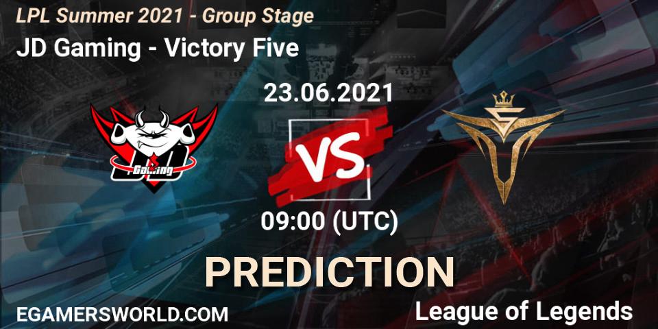 JD Gaming - Victory Five: Maç tahminleri. 23.06.2021 at 09:00, LoL, LPL Summer 2021 - Group Stage