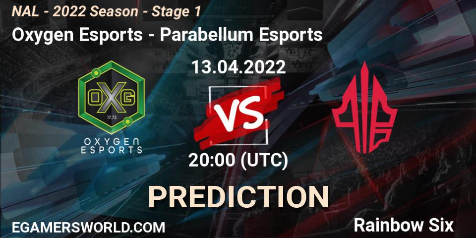 Oxygen Esports - Parabellum Esports: Maç tahminleri. 13.04.2022 at 20:00, Rainbow Six, NAL - Season 2022 - Stage 1