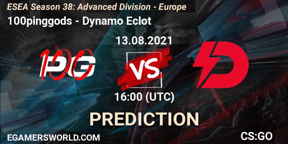 100pinggods - Dynamo Eclot: Maç tahminleri. 13.08.2021 at 16:00, Counter-Strike (CS2), ESEA Season 38: Advanced Division - Europe