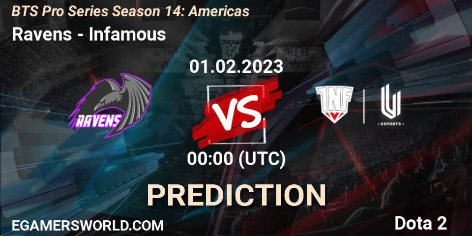 Ravens - Infamous: Maç tahminleri. 31.01.23, Dota 2, BTS Pro Series Season 14: Americas