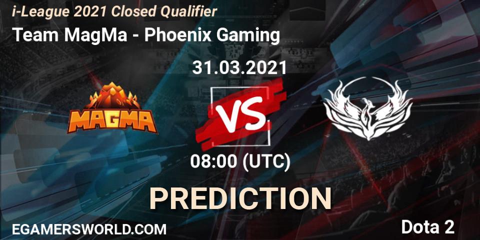 Team MagMa - Phoenix Gaming: Maç tahminleri. 31.03.2021 at 08:05, Dota 2, i-League 2021 Closed Qualifier