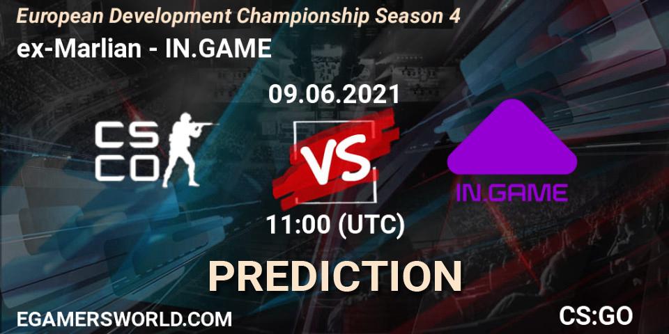 ex-Marlian - IN.GAME: Maç tahminleri. 09.06.2021 at 11:10, Counter-Strike (CS2), European Development Championship Season 4