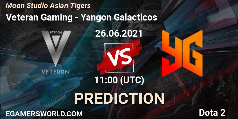 Veteran Gaming - Yangon Galacticos: Maç tahminleri. 26.06.21, Dota 2, Moon Studio Asian Tigers