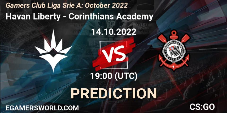 Havan Liberty - Corinthians Academy: Maç tahminleri. 14.10.22, CS2 (CS:GO), Gamers Club Liga Série A: October 2022