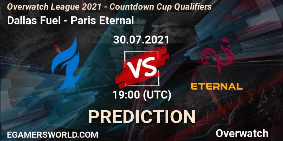 Dallas Fuel - Paris Eternal: Maç tahminleri. 30.07.2021 at 19:00, Overwatch, Overwatch League 2021 - Countdown Cup Qualifiers