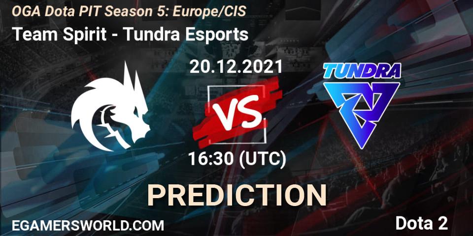 Team Spirit - Tundra Esports: Maç tahminleri. 20.12.2021 at 16:00, Dota 2, OGA Dota PIT Season 5: Europe/CIS