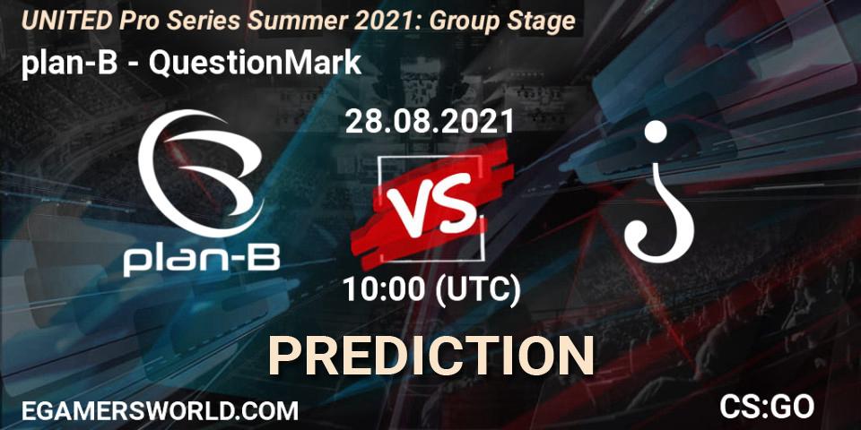 plan-B - QuestionMark: Maç tahminleri. 28.08.2021 at 10:00, Counter-Strike (CS2), UNITED Pro Series Summer 2021: Group Stage