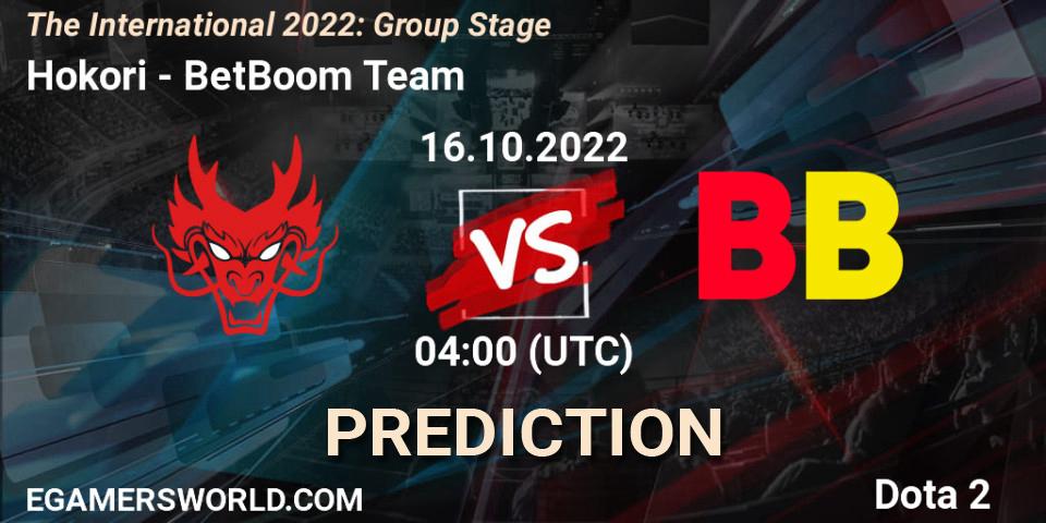Hokori - BetBoom Team: Maç tahminleri. 16.10.22, Dota 2, The International 2022: Group Stage