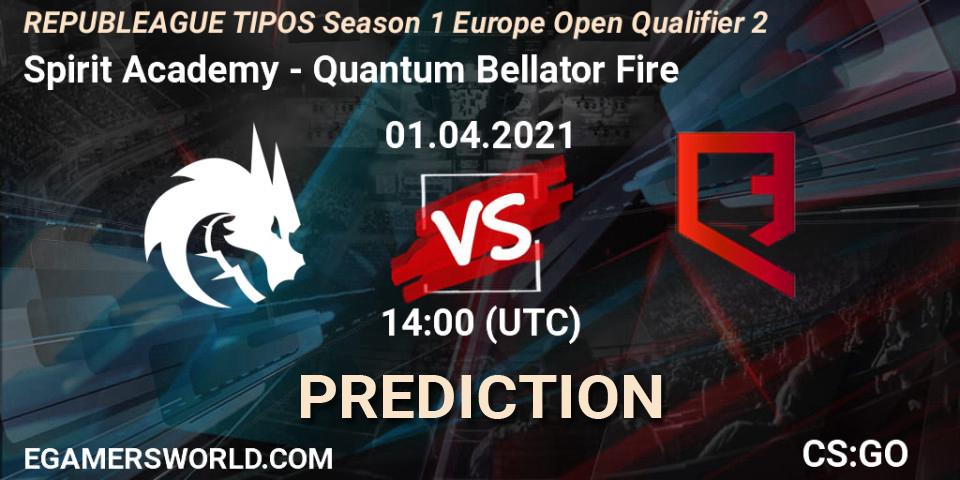 Spirit Academy - Quantum Bellator Fire: Maç tahminleri. 01.04.21, CS2 (CS:GO), REPUBLEAGUE TIPOS Season 1 Europe Open Qualifier 2