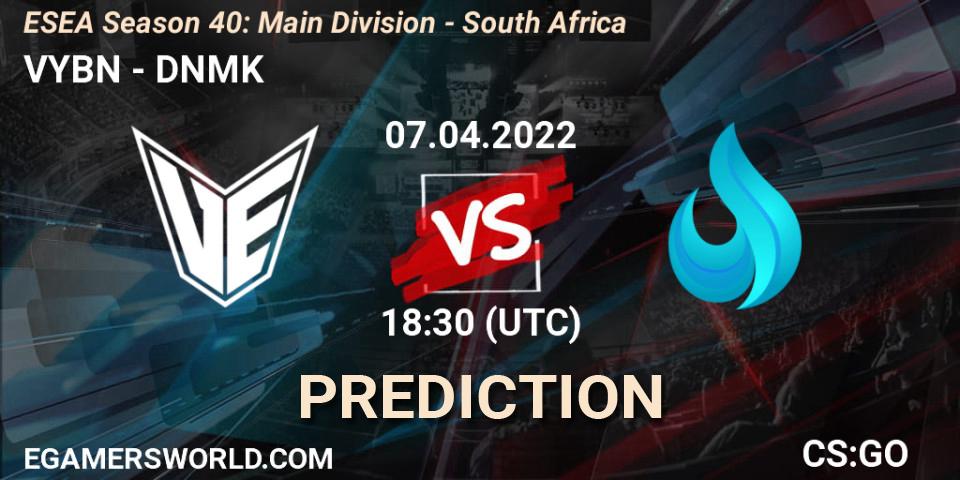 VYBN - DNMK: Maç tahminleri. 07.04.2022 at 18:00, Counter-Strike (CS2), ESEA Season 40: Main Division - South Africa