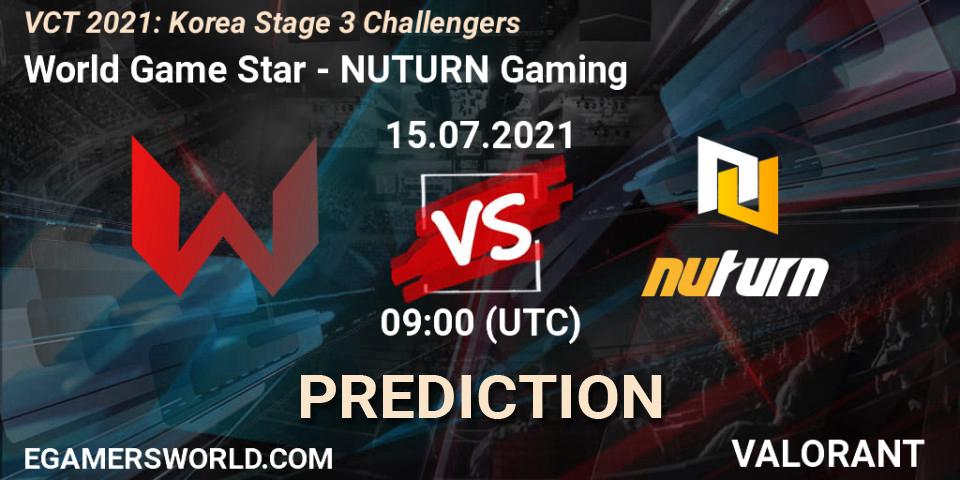 World Game Star - NUTURN Gaming: Maç tahminleri. 15.07.2021 at 09:00, VALORANT, VCT 2021: Korea Stage 3 Challengers