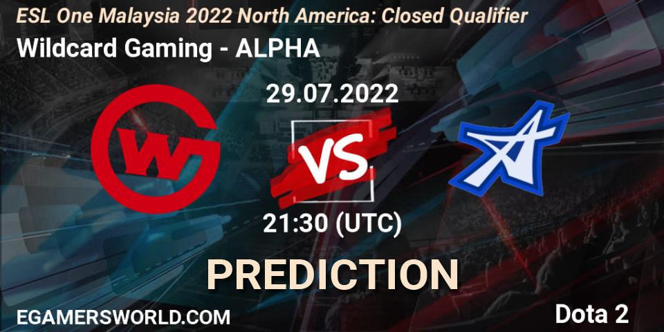 Wildcard Gaming - ALPHA: Maç tahminleri. 29.07.2022 at 21:34, Dota 2, ESL One Malaysia 2022 North America: Closed Qualifier