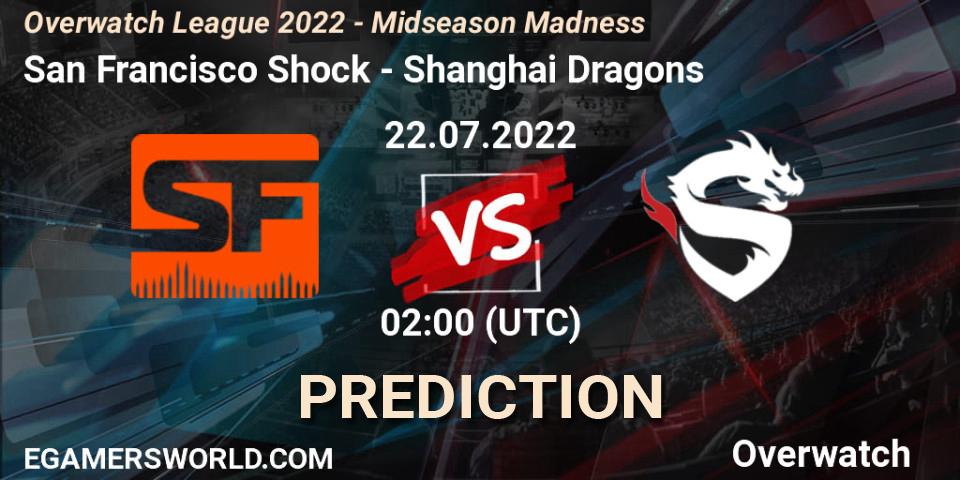 San Francisco Shock - Shanghai Dragons: Maç tahminleri. 22.07.2022 at 05:00, Overwatch, Overwatch League 2022 - Midseason Madness