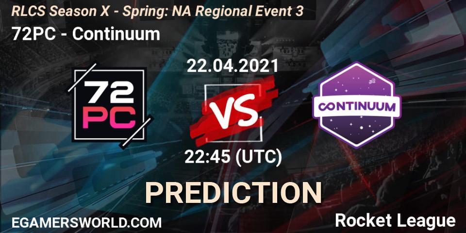 72PC - Continuum: Maç tahminleri. 22.04.2021 at 22:45, Rocket League, RLCS Season X - Spring: NA Regional Event 3