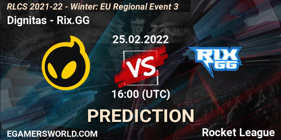 Dignitas - Rix.GG: Maç tahminleri. 25.02.2022 at 16:00, Rocket League, RLCS 2021-22 - Winter: EU Regional Event 3