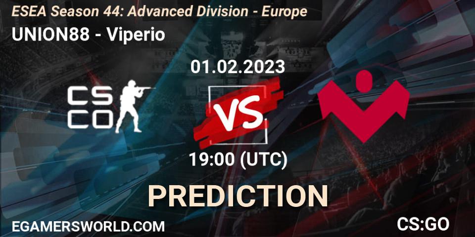 UNION88 - Viperio: Maç tahminleri. 01.02.2023 at 19:00, Counter-Strike (CS2), ESEA Season 44: Advanced Division - Europe