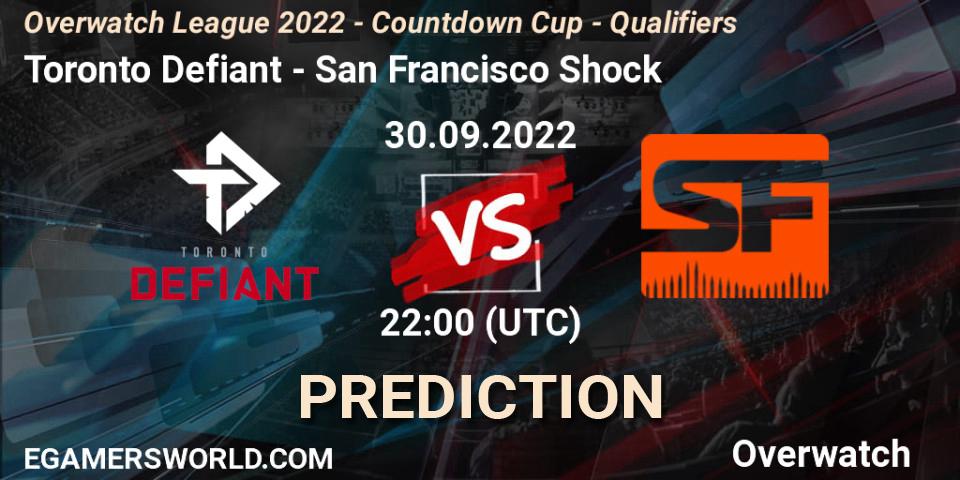 Toronto Defiant - San Francisco Shock: Maç tahminleri. 30.09.2022 at 22:00, Overwatch, Overwatch League 2022 - Countdown Cup - Qualifiers