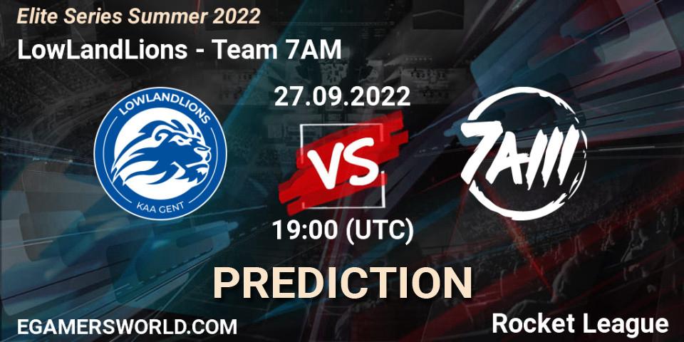 LowLandLions - Team 7AM: Maç tahminleri. 27.09.2022 at 19:00, Rocket League, Elite Series Summer 2022
