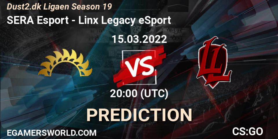 SERA Esport - Linx Legacy eSport: Maç tahminleri. 15.03.2022 at 20:00, Counter-Strike (CS2), Dust2.dk Ligaen Season 19