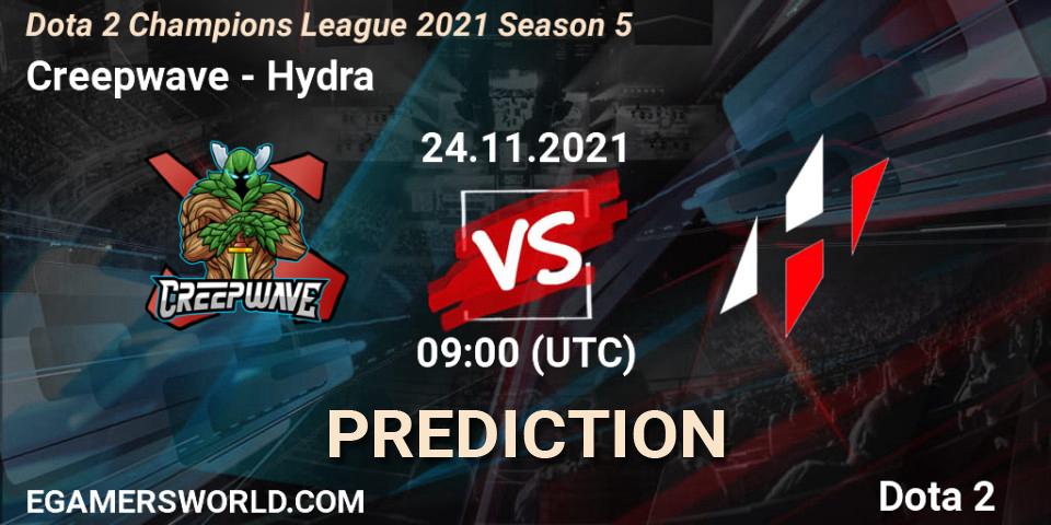 Creepwave - Hydra: Maç tahminleri. 24.11.2021 at 18:04, Dota 2, Dota 2 Champions League 2021 Season 5