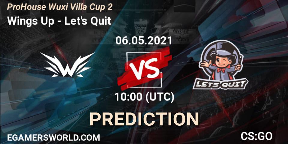 Wings Up - Let's Quit: Maç tahminleri. 06.05.2021 at 11:15, Counter-Strike (CS2), ProHouse Wuxi Villa Cup Season 2