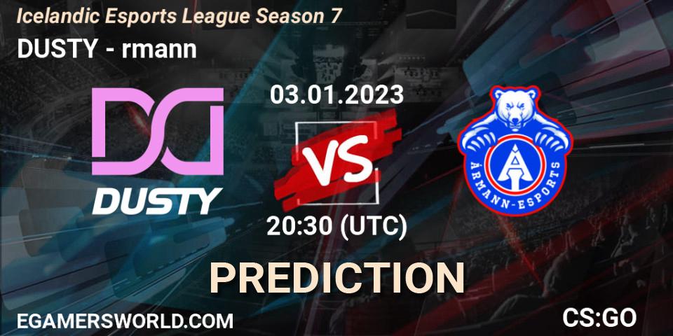 DUSTY - Ármann: Maç tahminleri. 03.01.2023 at 20:30, Counter-Strike (CS2), Icelandic Esports League Season 7