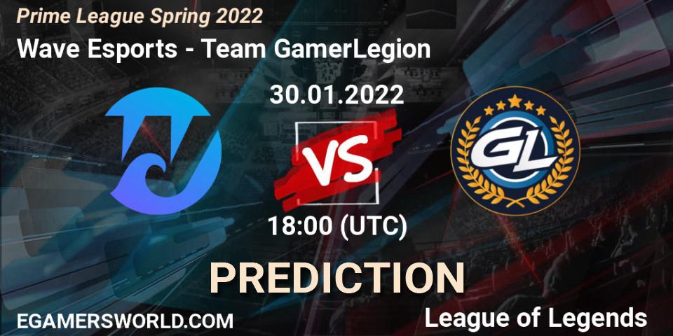 Wave Esports - Team GamerLegion: Maç tahminleri. 30.01.2022 at 20:20, LoL, Prime League Spring 2022