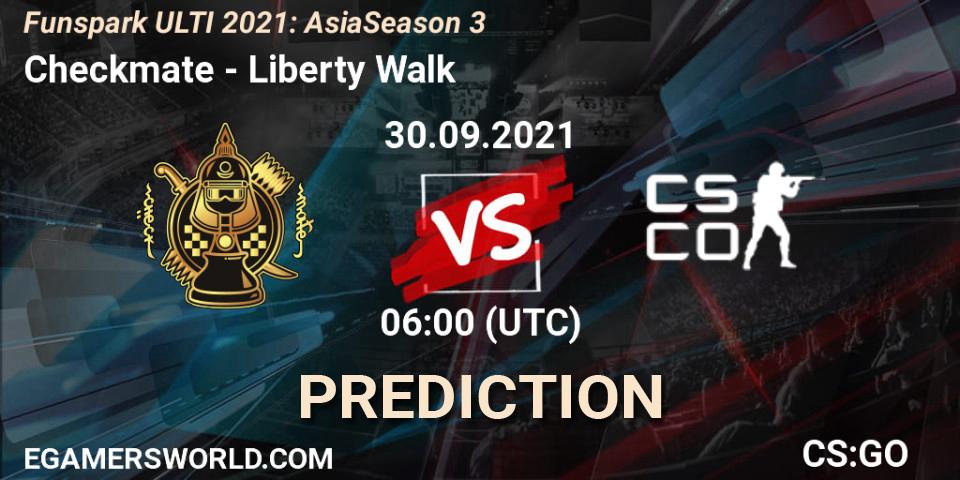 Checkmate - Liberty Walk: Maç tahminleri. 30.09.2021 at 06:00, Counter-Strike (CS2), Funspark ULTI 2021: Asia Season 3