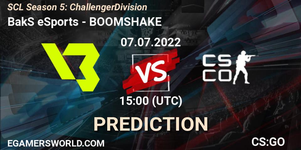 BakS eSports - BOOMSHAKE: Maç tahminleri. 06.07.2022 at 18:00, Counter-Strike (CS2), SCL Season 5: Challenger Division
