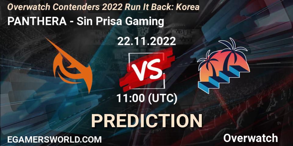 PANTHERA - Sin Prisa Gaming: Maç tahminleri. 22.11.2022 at 11:00, Overwatch, Overwatch Contenders 2022 Run It Back: Korea