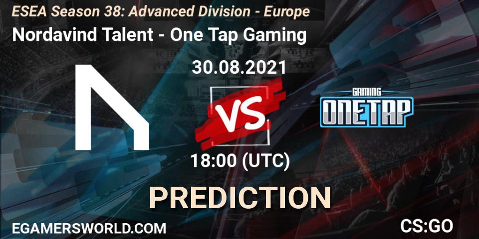 Nordavind Talent - One Tap Gaming: Maç tahminleri. 30.08.2021 at 18:00, Counter-Strike (CS2), ESEA Season 38: Advanced Division - Europe