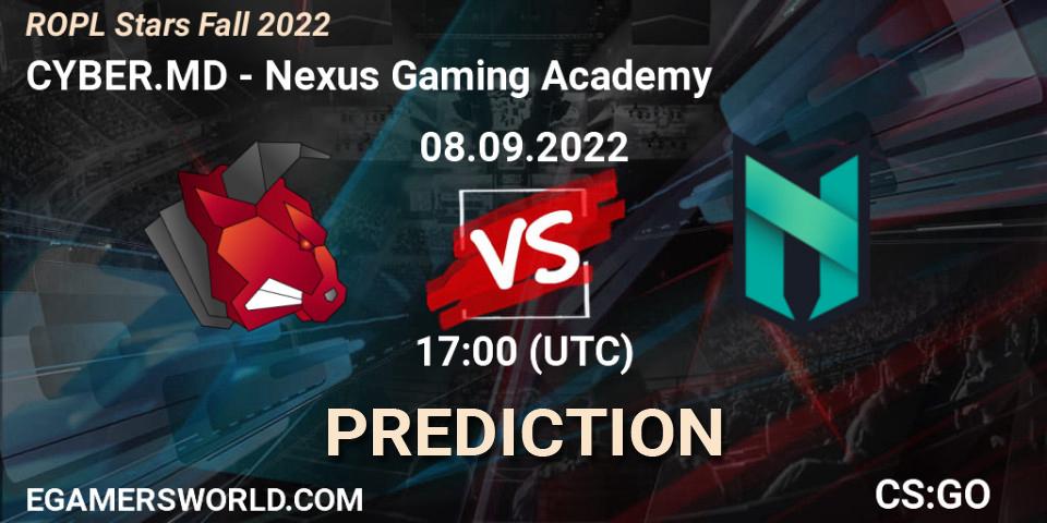CYBER.MD - Nexus Gaming Academy: Maç tahminleri. 08.09.2022 at 17:00, Counter-Strike (CS2), ROPL Stars Fall 2022