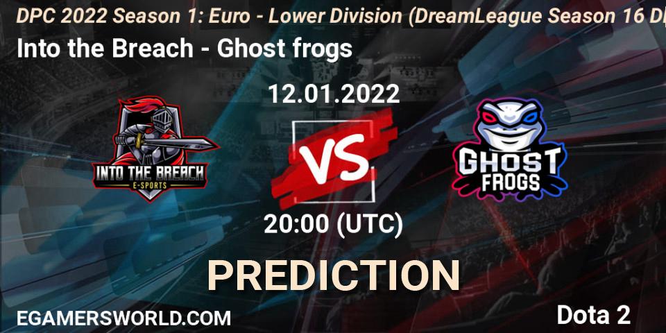 Into the Breach - Ghost frogs: Maç tahminleri. 12.01.2022 at 16:55, Dota 2, DPC 2022 Season 1: Euro - Lower Division (DreamLeague Season 16 DPC WEU)